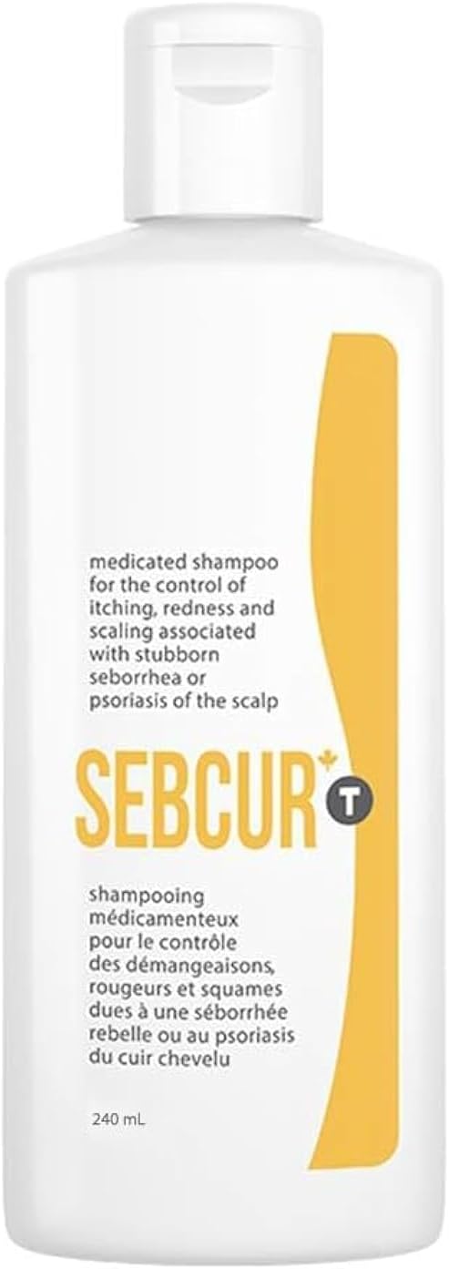 Sebcur T Coal Tar Shampoo - controls the itching, redness and scaling associated with stubborn seborrhea or psoriasis of the scalp 240ml