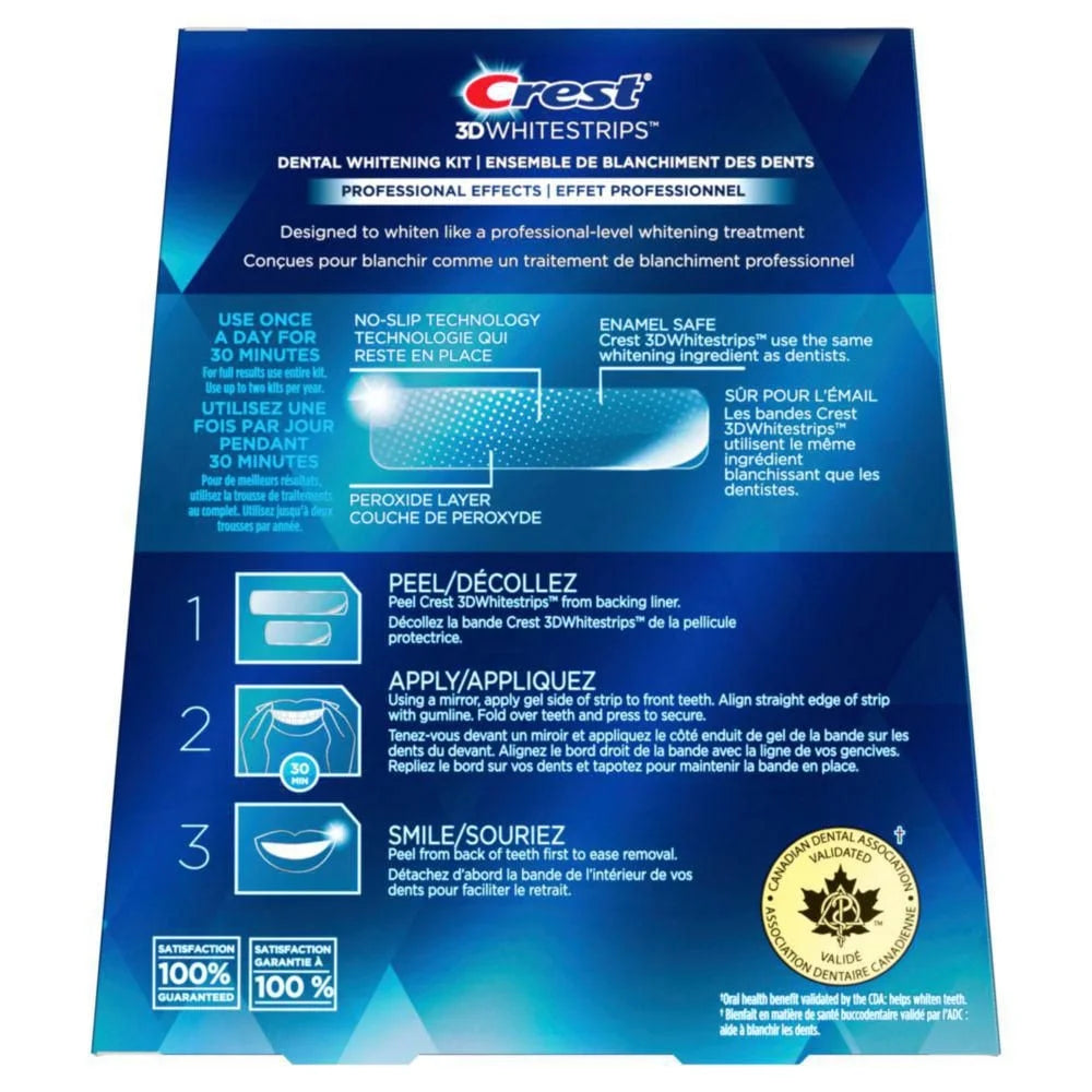 Crest 3D Whitestrips Professional Effects 12 Levels Whiter, 20 Treatments