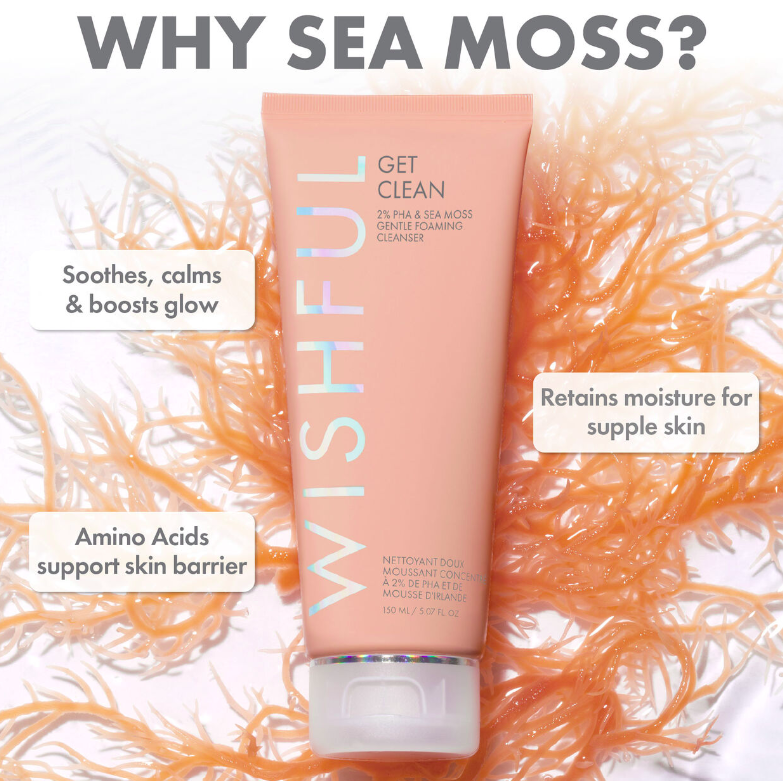 Huda Beauty Wishful Get Clean 2% PHA & Sea Moss Gentle Foaming Cleanser 150 ml
