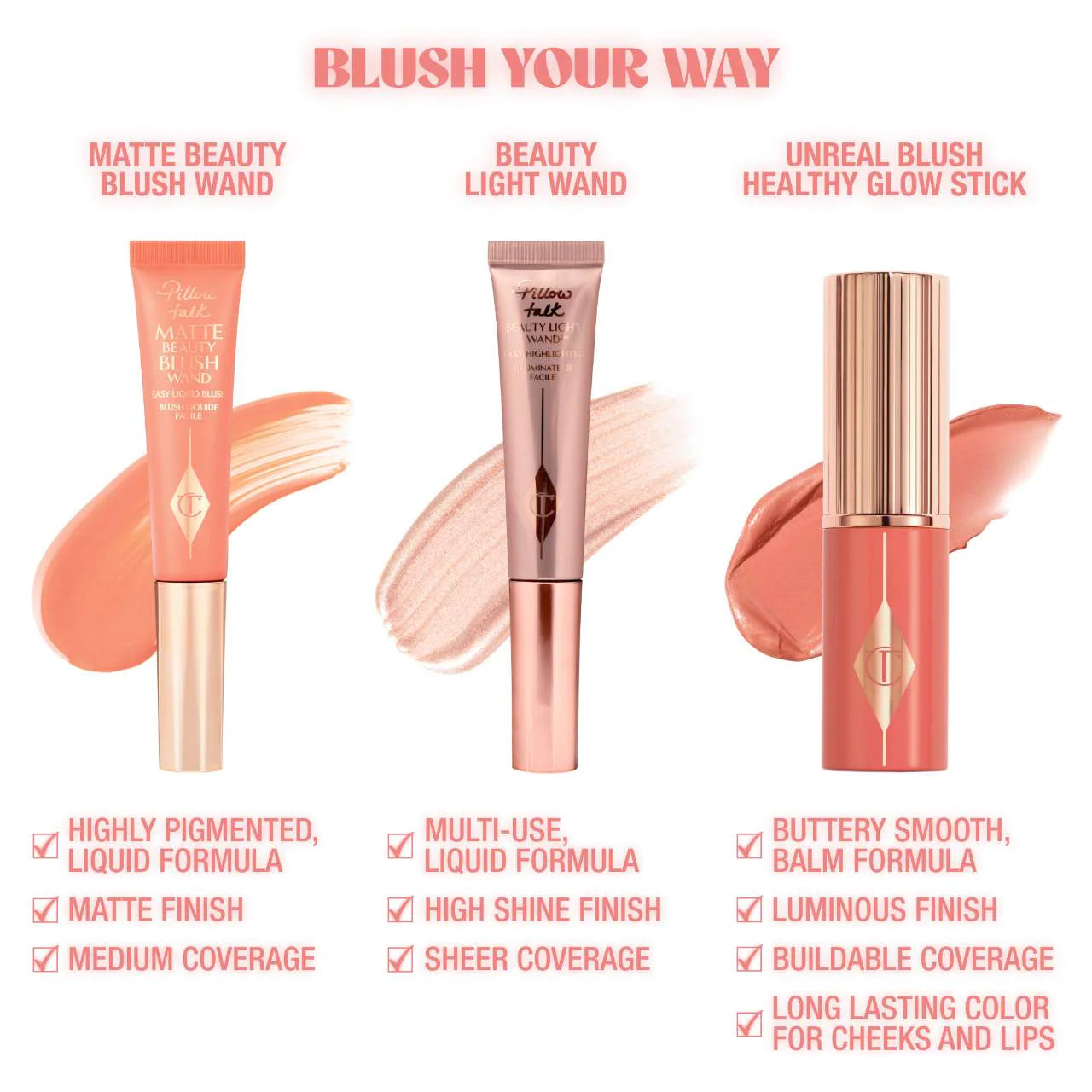 Charlotte Tilbury Unreal Lip + Cheek Glow Blush Stick with Hyaluronic Acid