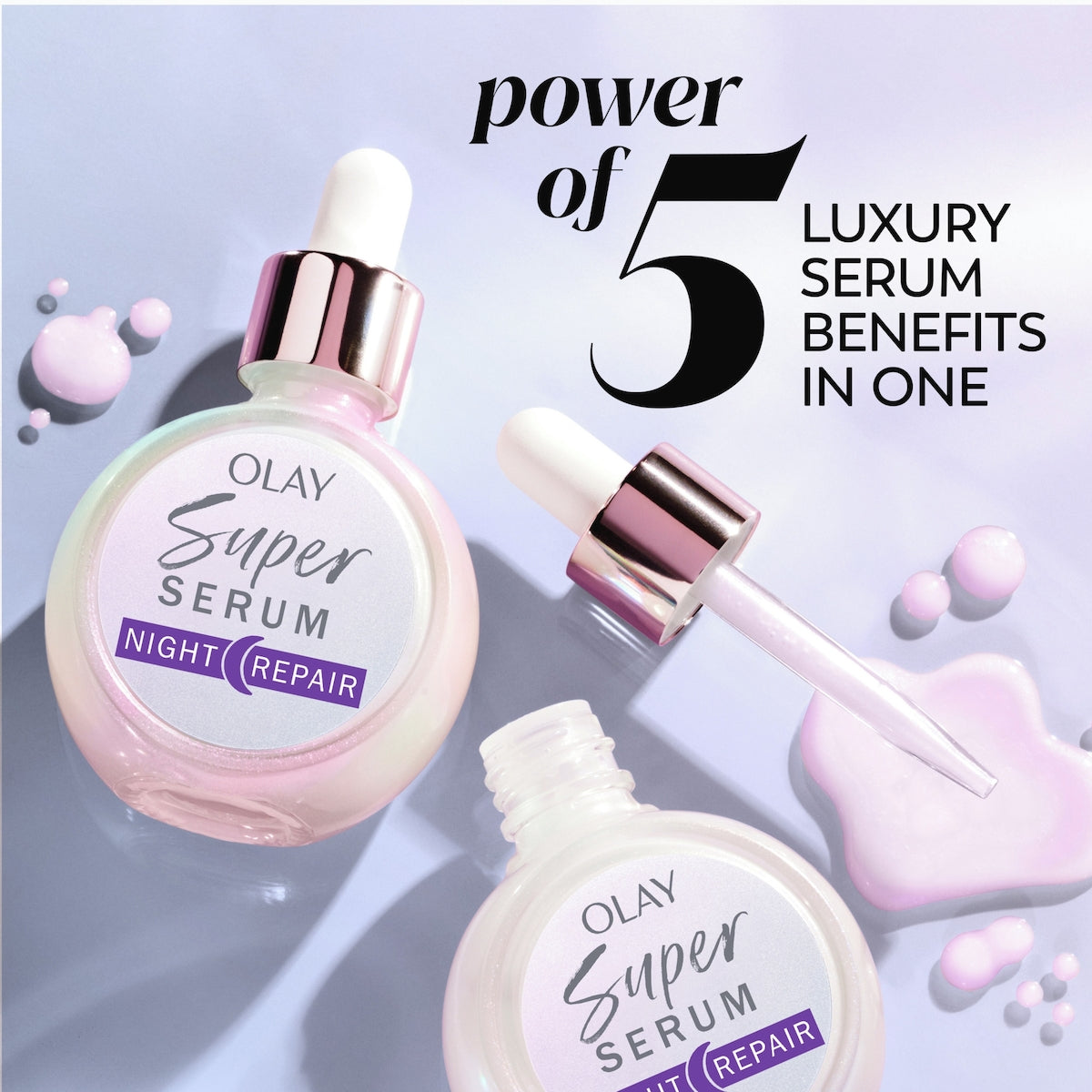 Olay  Super Serum Night Repair 5-in-1 Lightweight Skin Cell Renewing Face Serum 50 ml