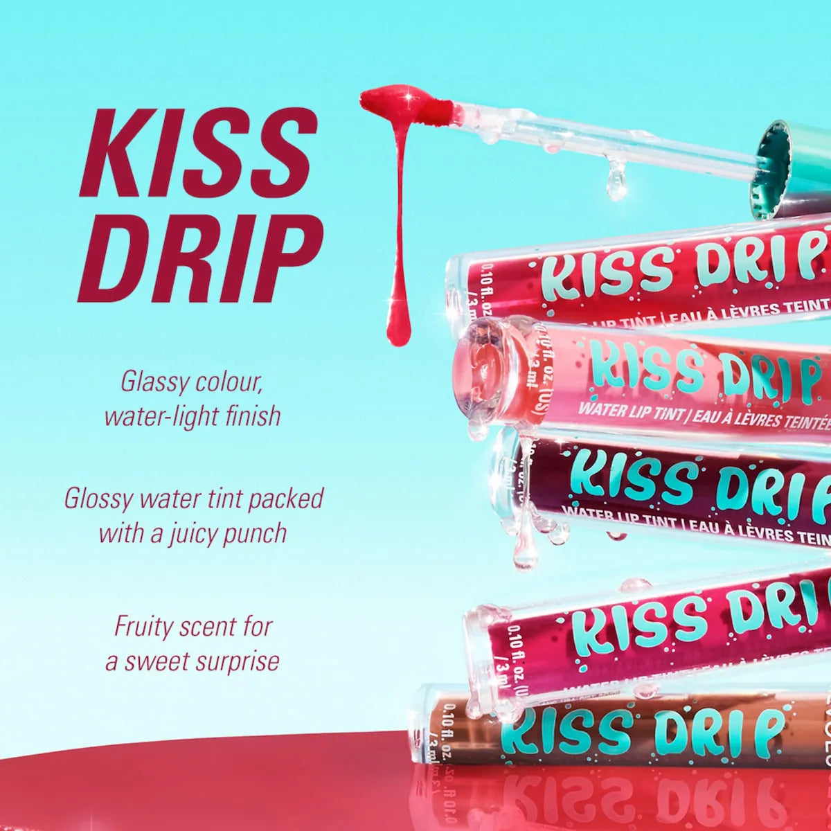 Revolution  Kiss Drip Water Lip Tint Strawberry Drizzle