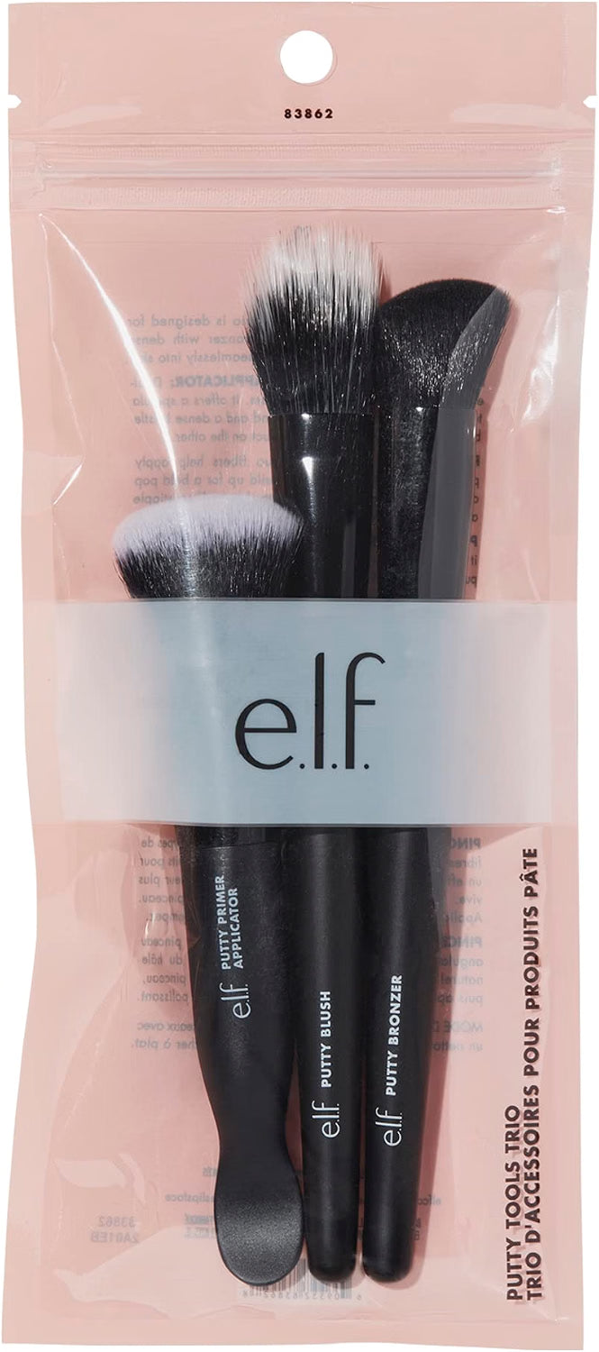 ELF Putty Tools Trio, Set Of 3 Face Makeup Brushes