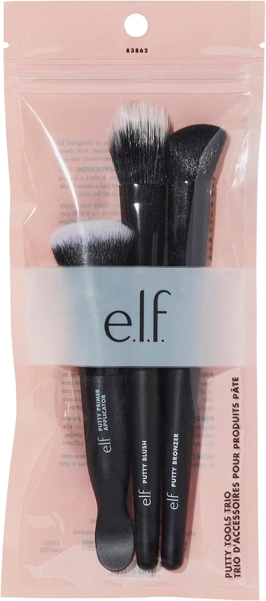 ELF Putty Tools Trio, Set Of 3 Face Makeup Brushes