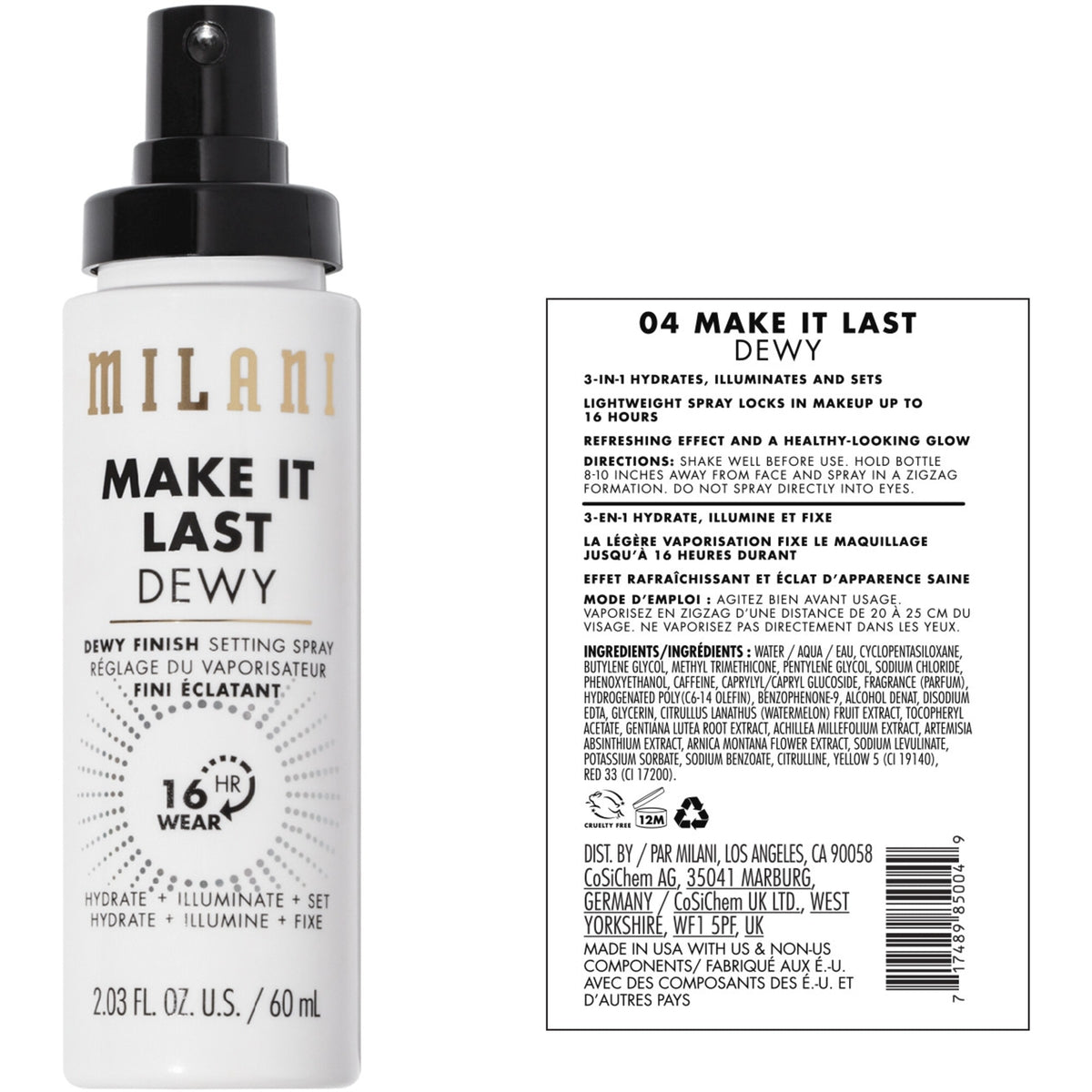 Milani  Make It Last Setting Spray - Hydrate + Illuminate + Set