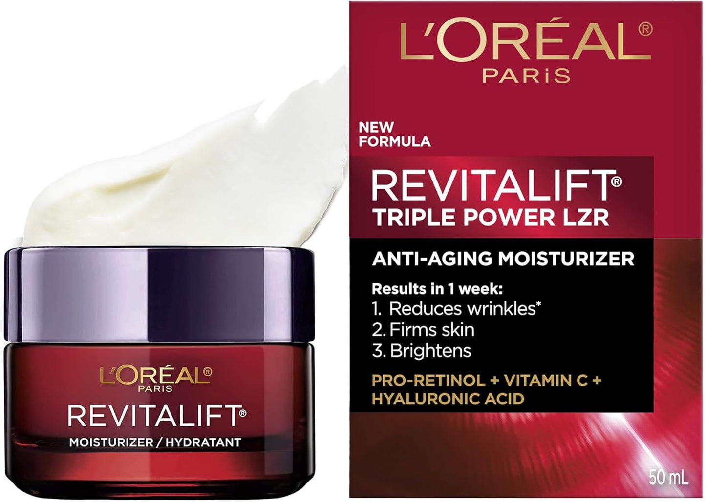 L'Oréal Day Cream Pro-Retinol, Vitamin C & Hyaluronic Acid, Revitalift Triple Power