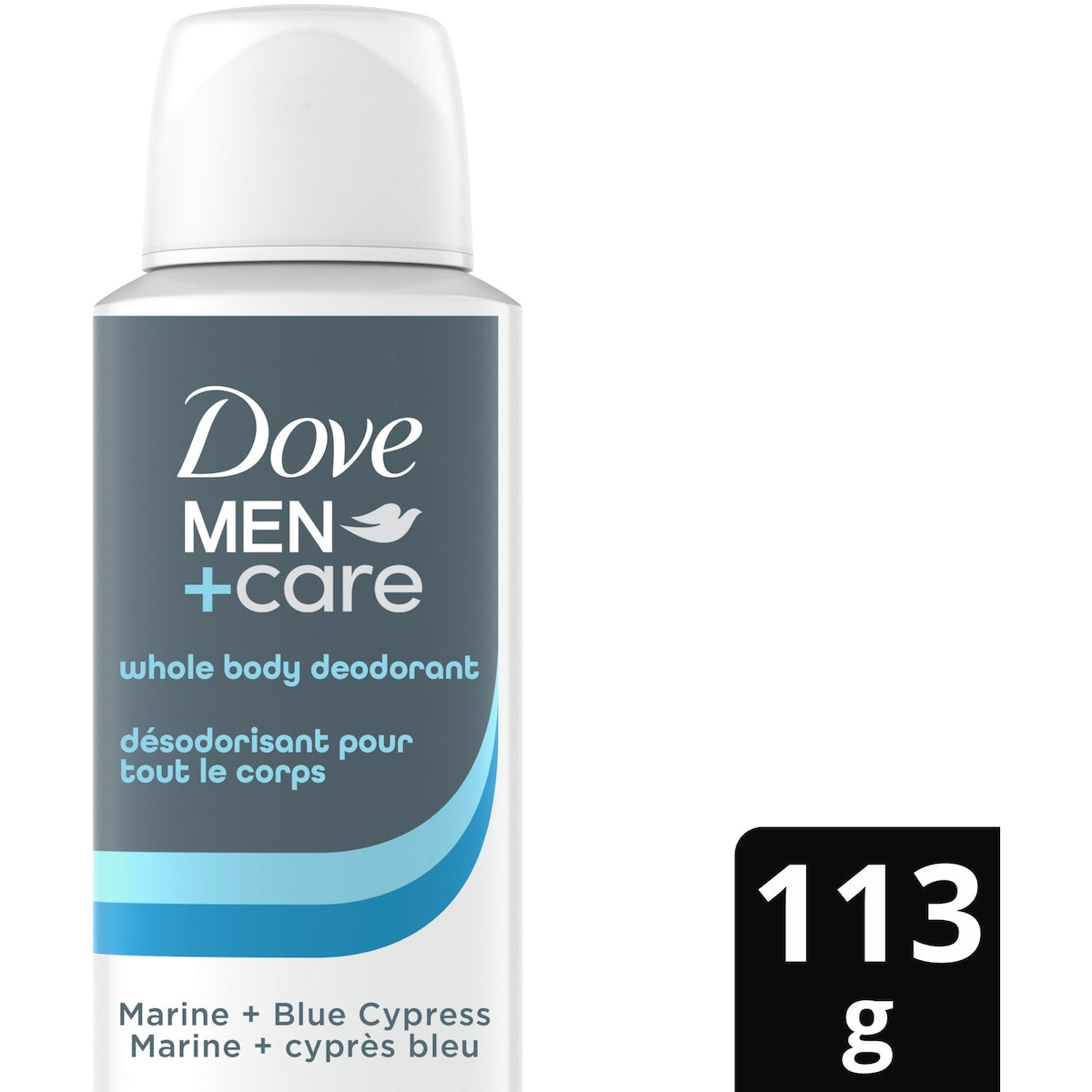 Dove Men+Care Whole Body Déodorant For 72H Odour Protection Marine + Blue Cypress