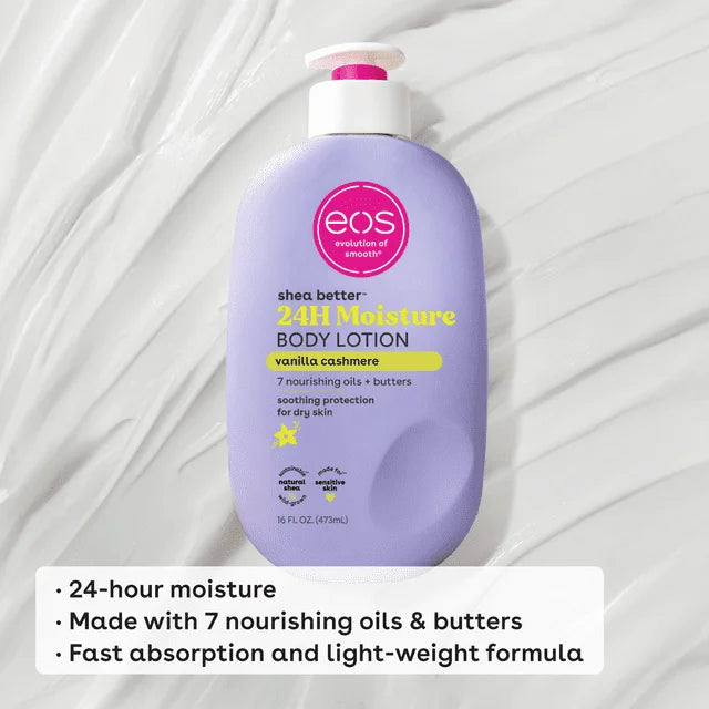 EOS Shea Better 24H Moisture Body Lotion, Vanilla Cashmere, 473 ml