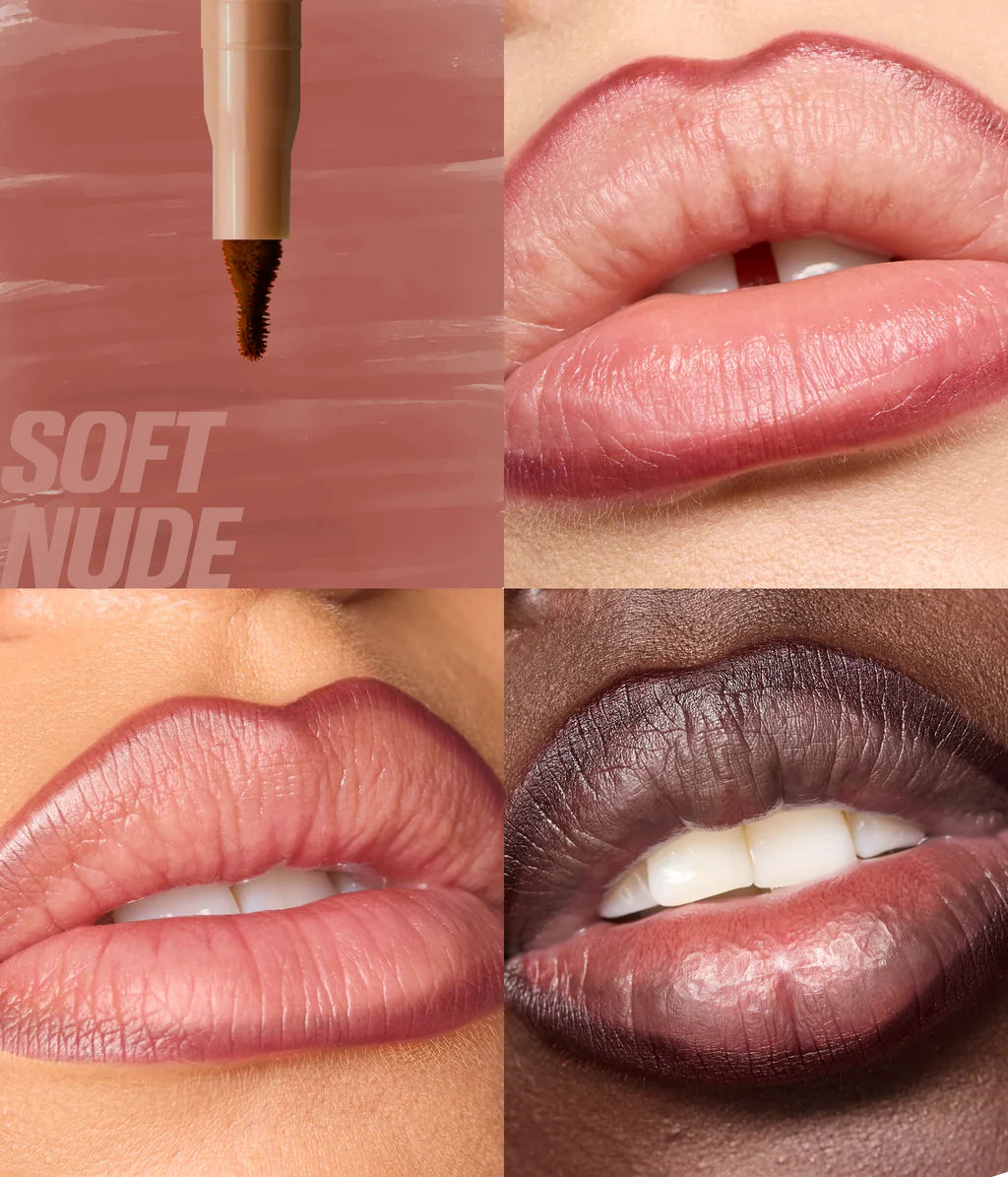 Huda Beauty Makeout Sesh Lip Duo Peachy Nudes