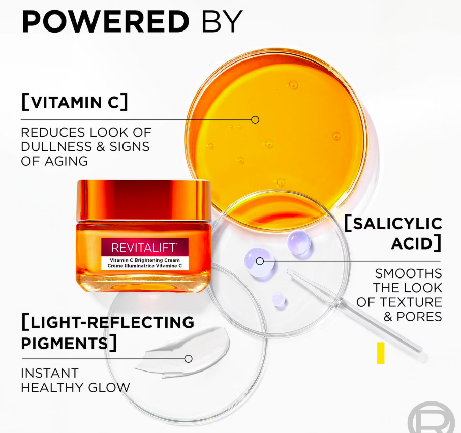 Loreal Vitamin C Brightening Daily Moisturizing Cream, 50mL, Brightening Cream