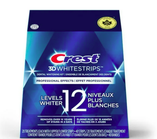 Crest 3D Whitestrips Professional Effects 12 Levels Whiter, 20 Treatments
