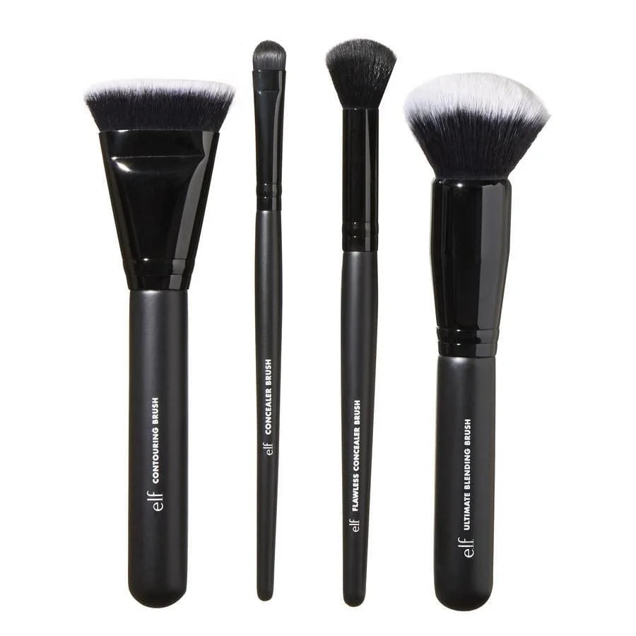elf cosmetics Complexion Perfection Brush Kit, 4-piece face brush kit