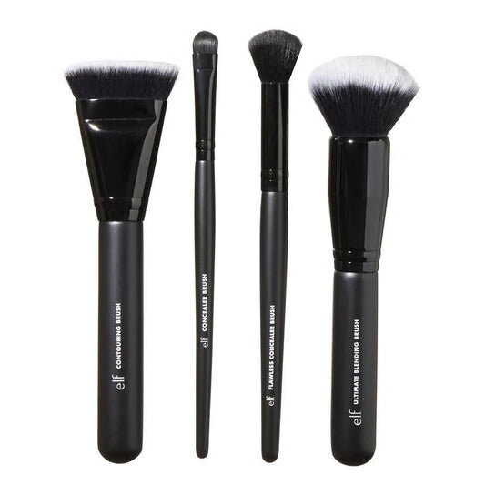elf cosmetics Complexion Perfection Brush Kit, 4-piece face brush kit