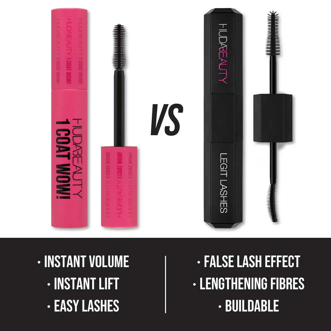 HUDA BEAUTY  1 Coat WOW! Extra Volumizing and Lifting Mascara 10 ml