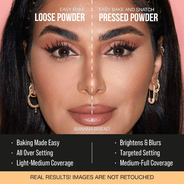 HUDA BEAUTY Easy Bake and Snatch Pressed Talc-Free Brightening and Setting Powder