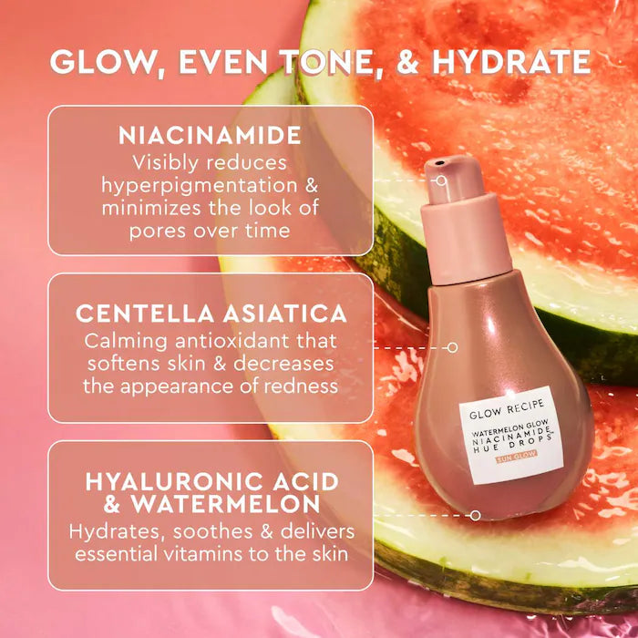 Glow Recipe Watermelon Glow Niacinamide Hue Drops Sun Glow Serum