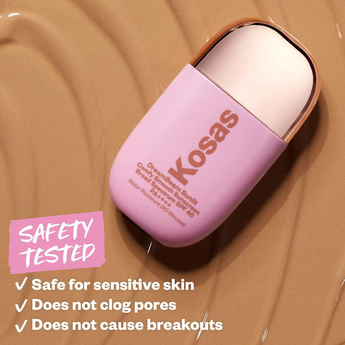 Kosas DreamBeam Silicone-Free Mineral Sunscreen SPF 40 with Ceramides and Peptides
