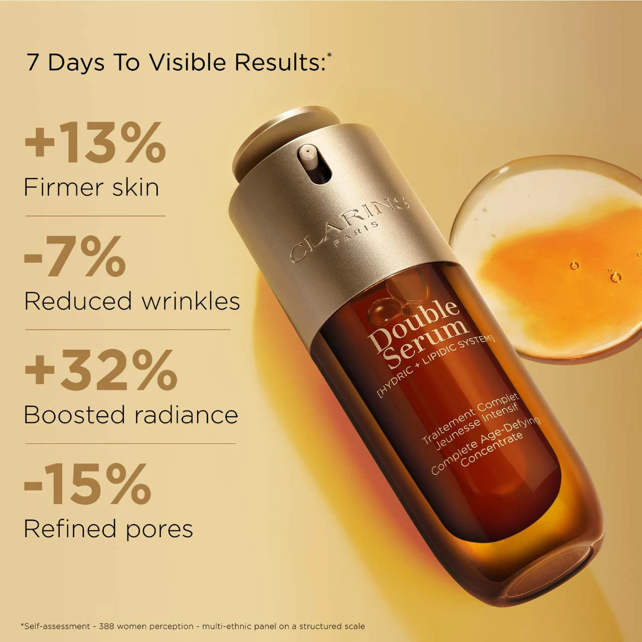Clarins  DOUBLE SERUM® To Firm, Boost Radiance & Refine Pores 50 ml