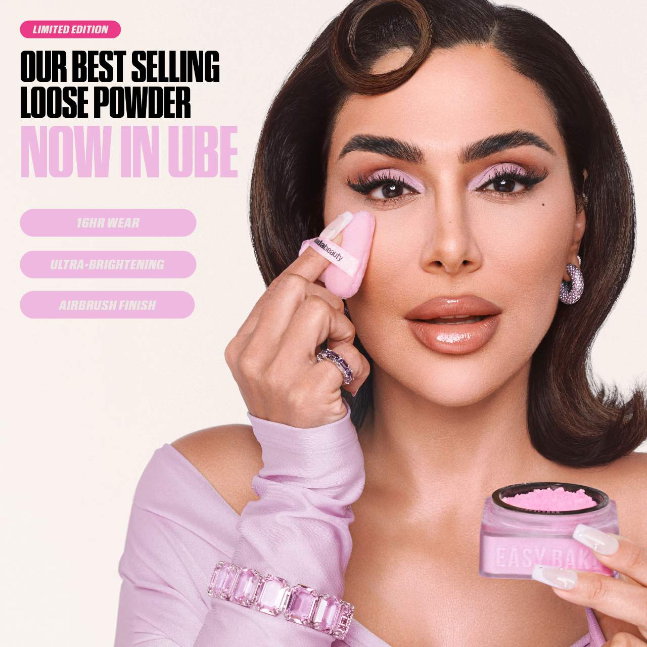 HUDA BEAUTY  Easy Bake Blurring Loose Baking & Setting Powder - Ube Birthday Cake