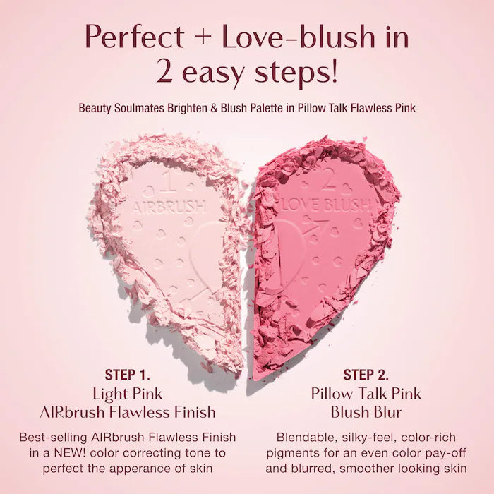 Charlotte Tilbury  Pillow Talk Beauty Soulmates Airbrush Flawless Finish Brightening and Blush Powder Palette