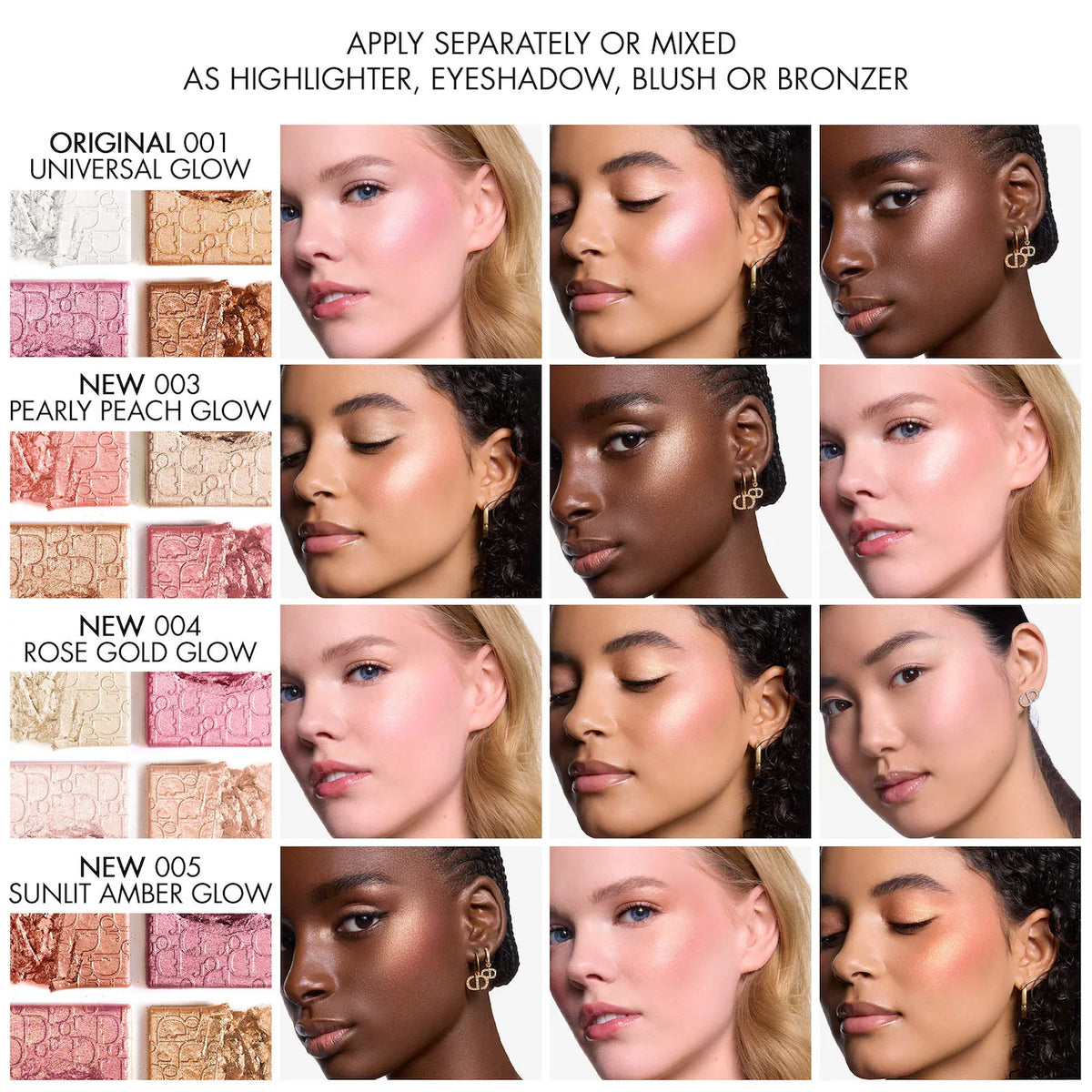 DIOR  Backstage Glow Maximizer Face Palette - 003 Pearly Peach Glow