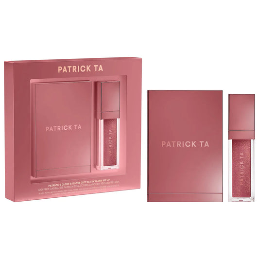 PATRICK TA  Patrick's Glow and Gloss Set: Major Headlines Blush Duo and Lip Gloss Makeup Gift Set