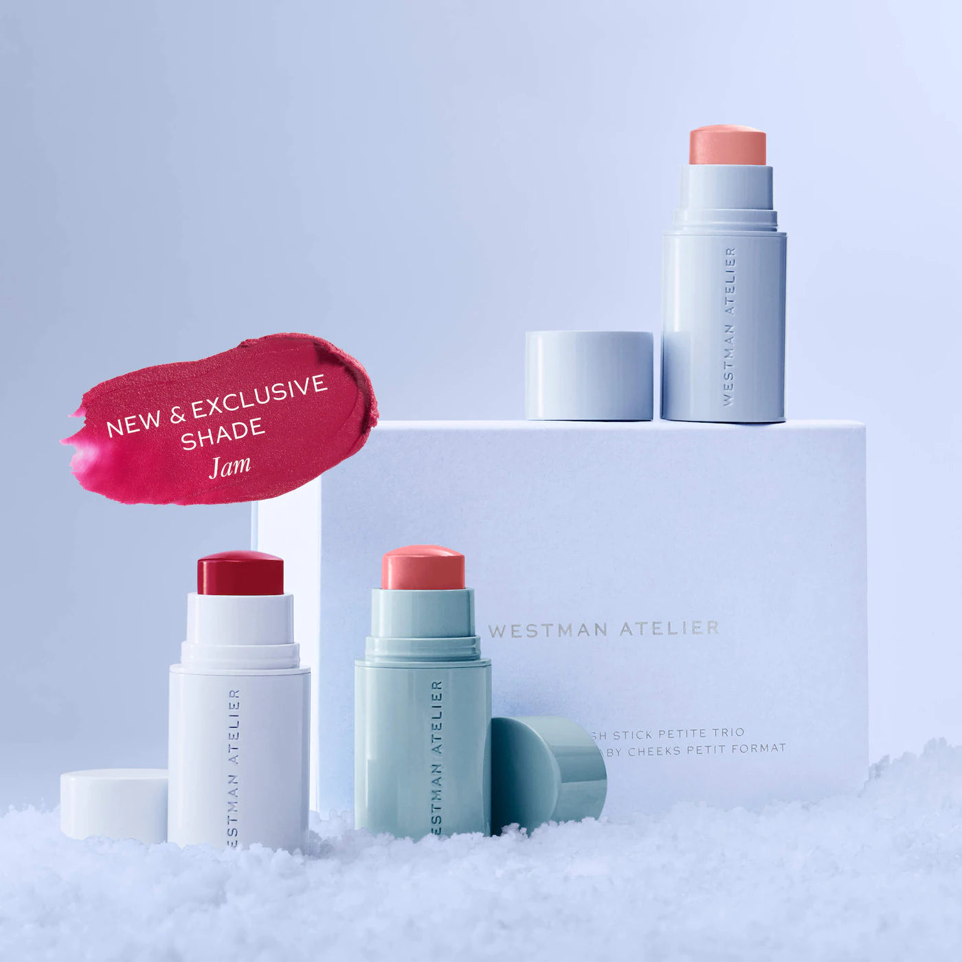 Westman Atelier  Mini Baby Cheeks Lip + Cheek Cream Blush Stick Trio Gift Set