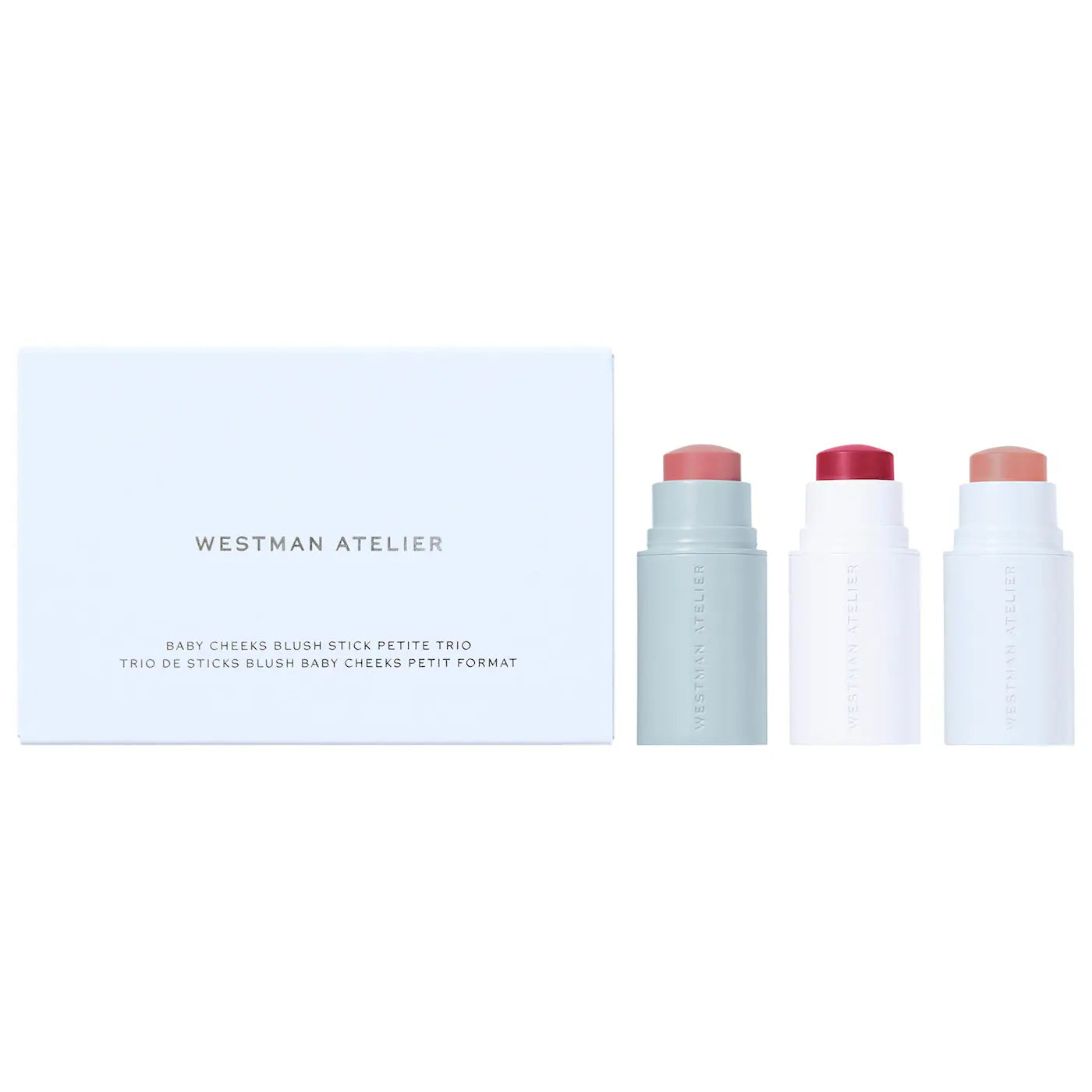Westman Atelier  Mini Baby Cheeks Lip + Cheek Cream Blush Stick Trio Gift Set