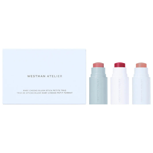Westman Atelier  Mini Baby Cheeks Lip + Cheek Cream Blush Stick Trio Gift Set
