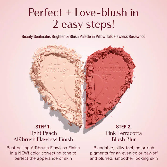 Charlotte Tilbury  Pillow Talk Beauty Soulmates Airbrush Flawless Finish Brightening and Blush Powder Palette