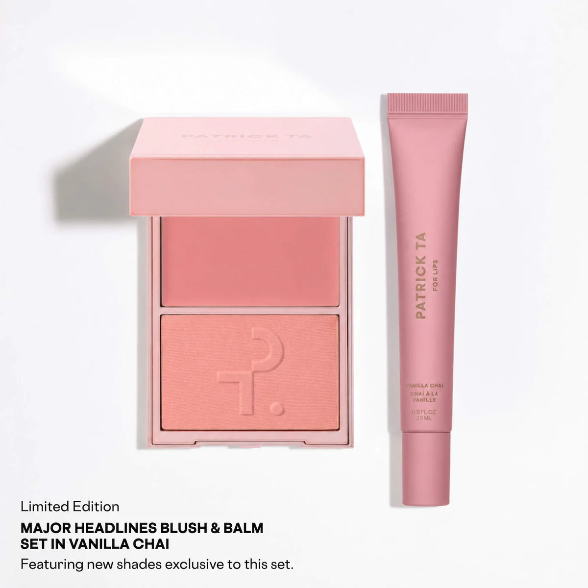 PATRICK TA  Major Headlines Double-Take Crème & Powder Blush Duo & Lip Balm Makeup Gift Set