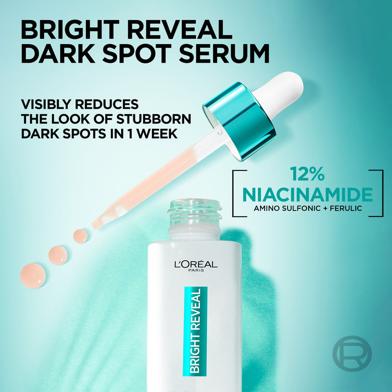 L'Oréal Bright Reveal Dark Spot Face Serum with 12% Niacinamide + Ferulic + Amino Sulfonic Acids